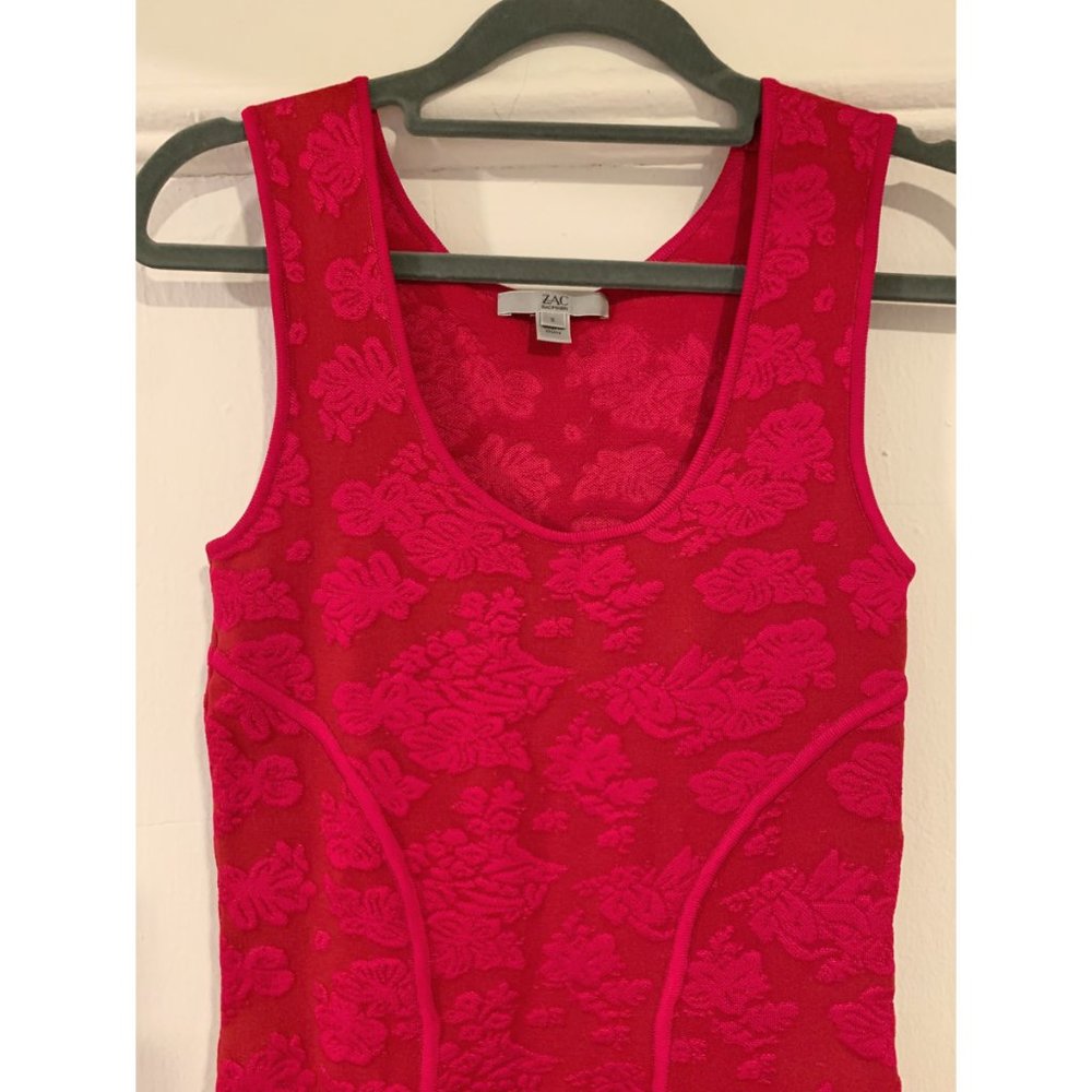 ZAC Zac Posen Red & pink Floral Sleeveless Cocktail dress